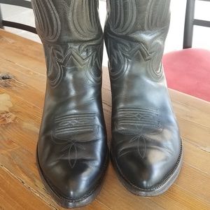 Tony Lama Black Cowboy Boot Mens size 9D